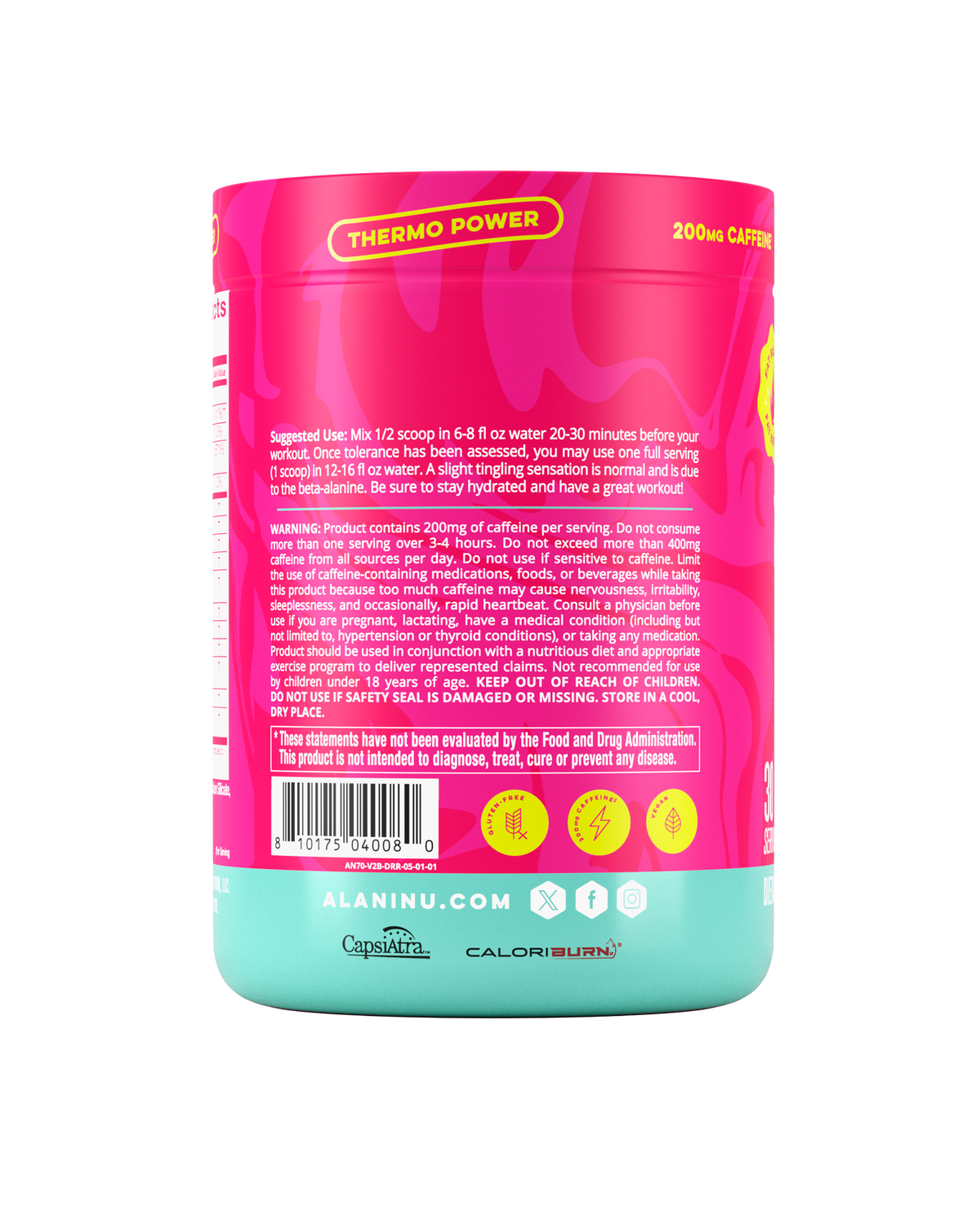 Alani Nu Pre-Workout+ Burn - Dragon Fruit Rush U5 - image 3