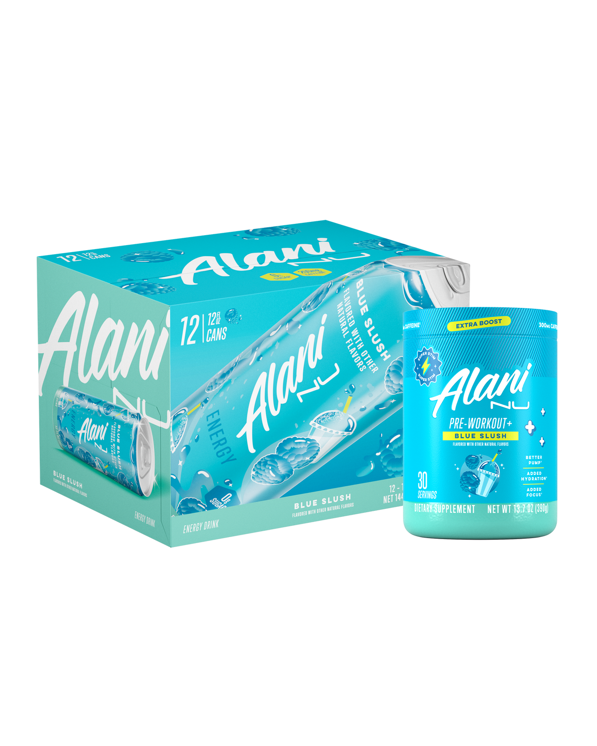 Alani Nu Energy Drink & Pre-Workout+ - Blue Slush D3 - image 1