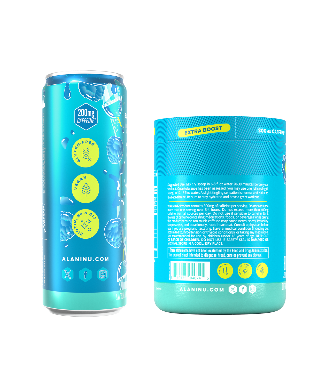 Alani Nu Energy Drink & Pre-Workout+ - Blue Slush D3 - image 2