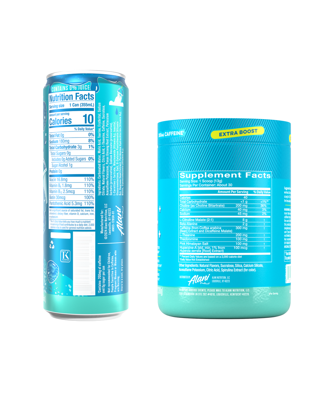 Alani Nu Energy Drink & Pre-Workout+ - Blue Slush D3 - image 3