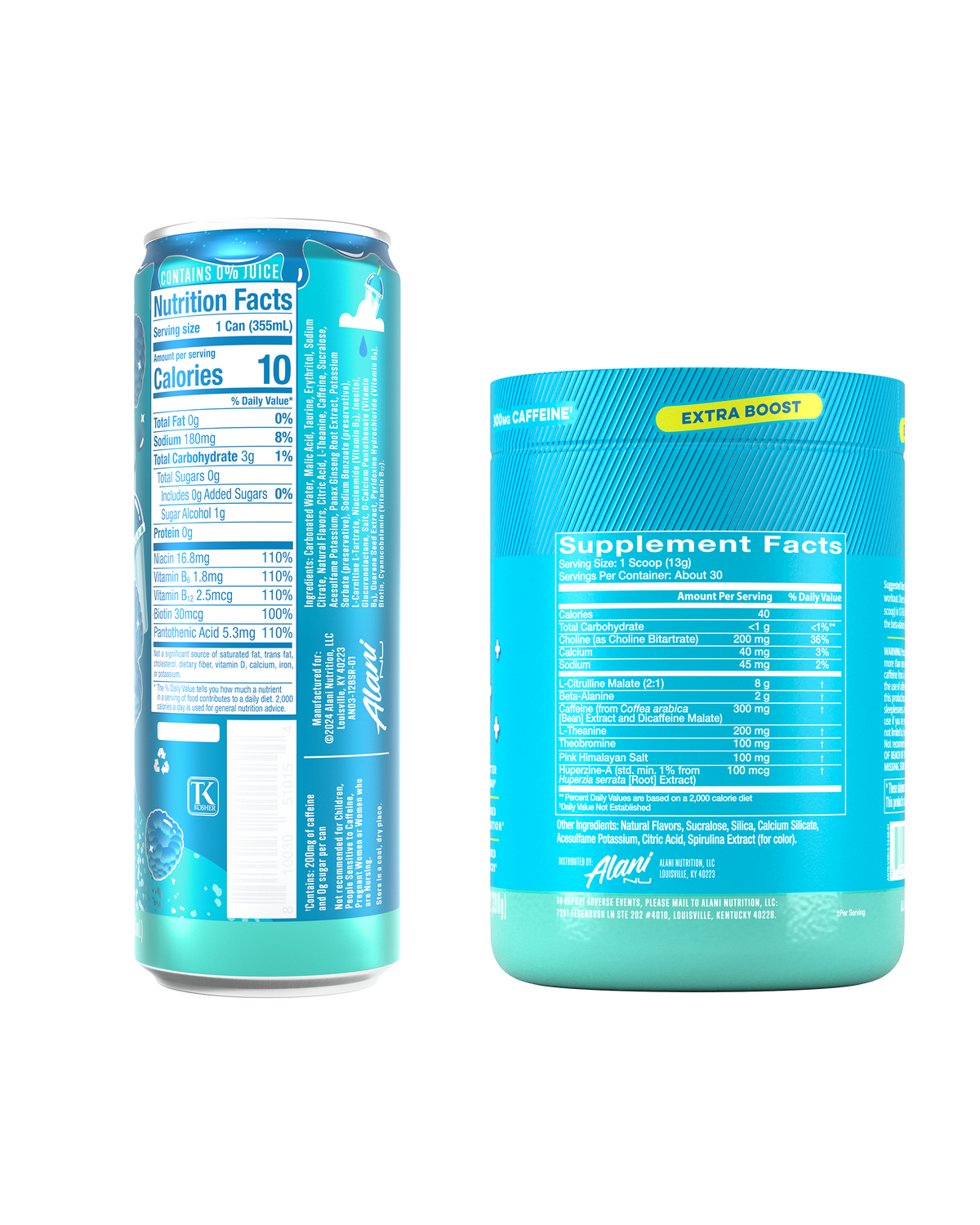 Alani Nu Energy Drink & Pre-Workout+ - Blue Slush D3 - image 3