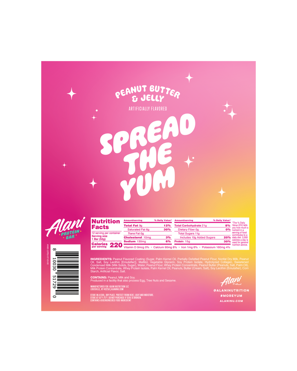 Alani Nu Protein Bar - Peanut Butter & Jelly U9 - image 3