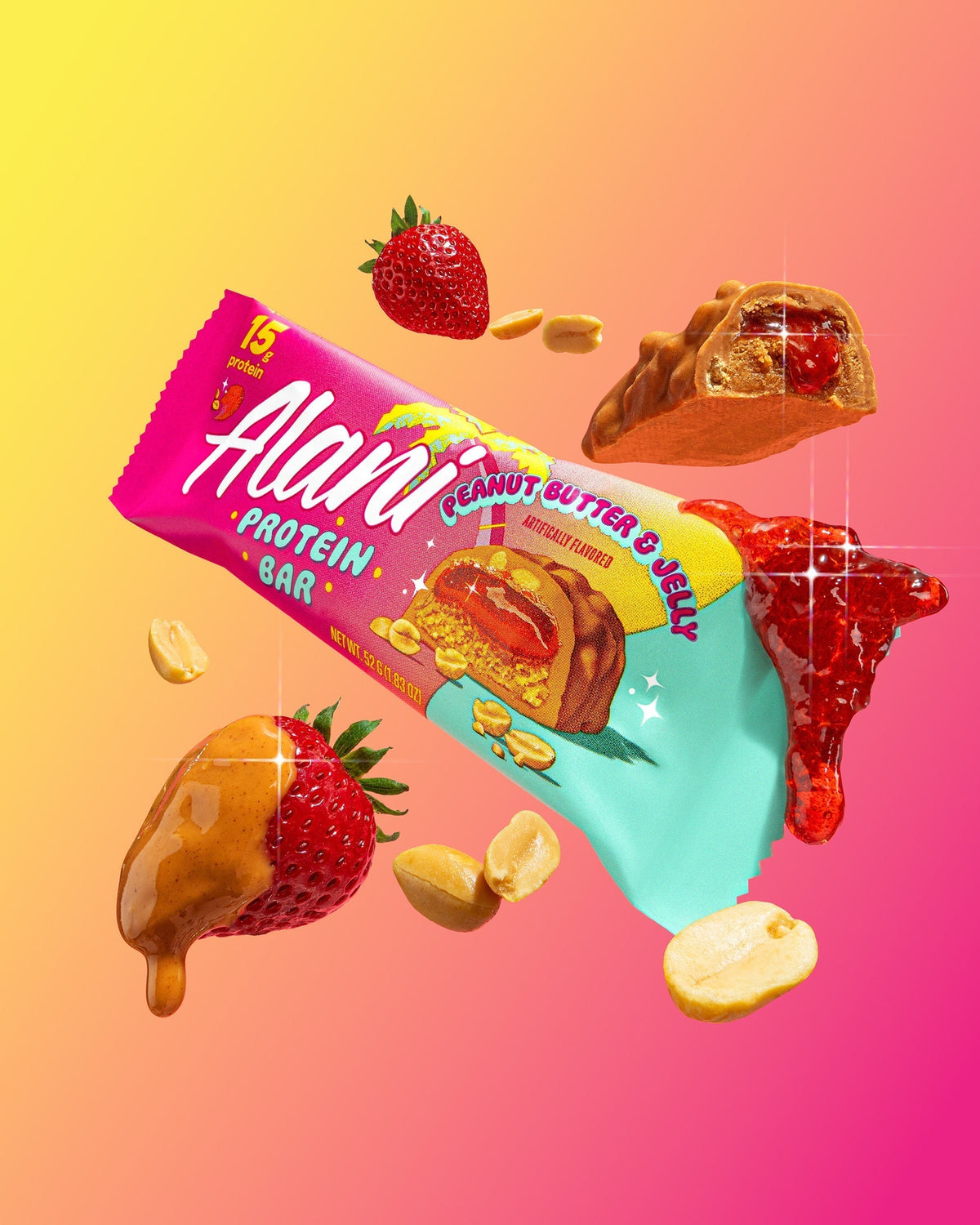 Alani Nu Protein Bar - Peanut Butter & Jelly U9 - image 5