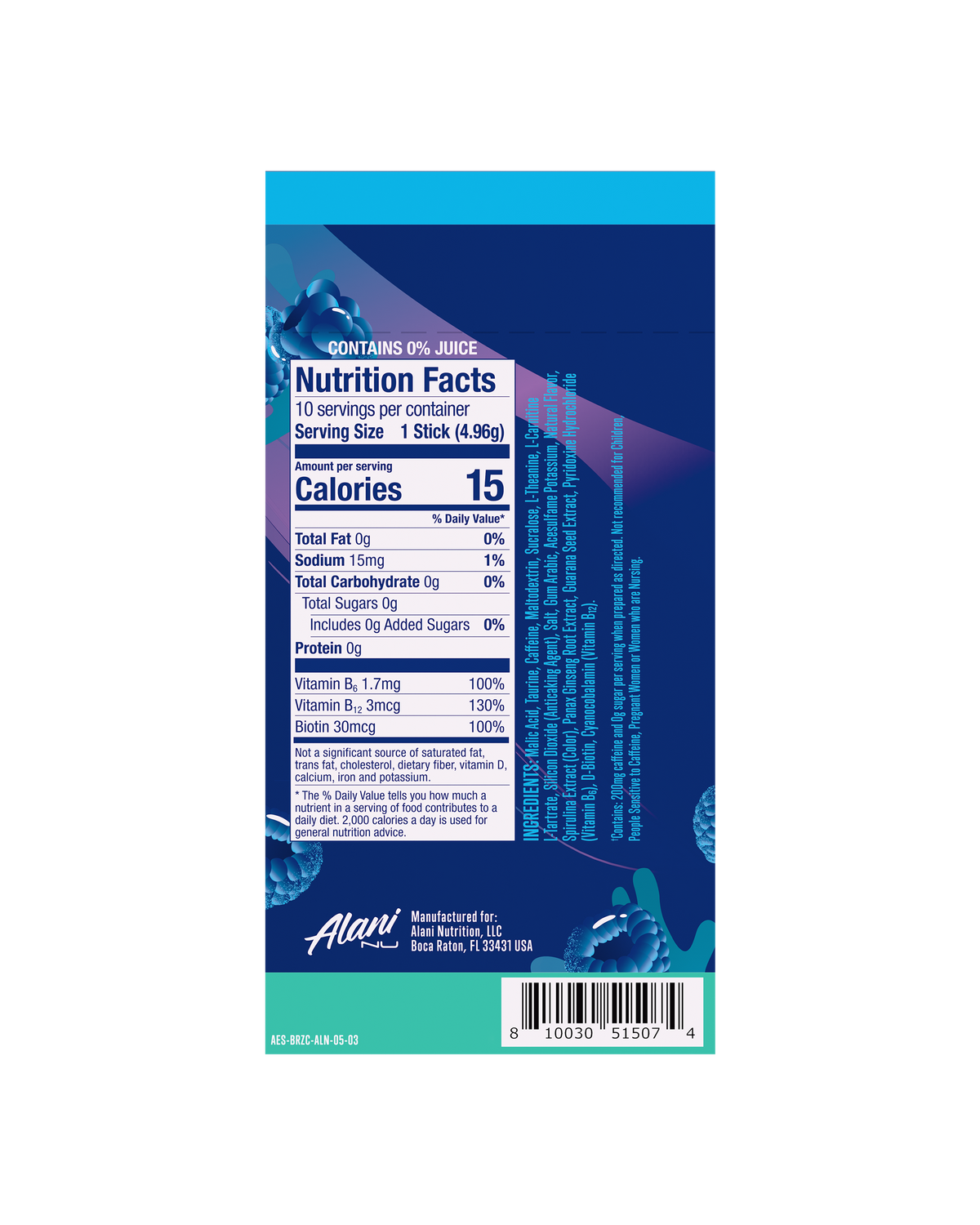 Alani Nu Energy Sticks - Breezeberry H1 - image 3