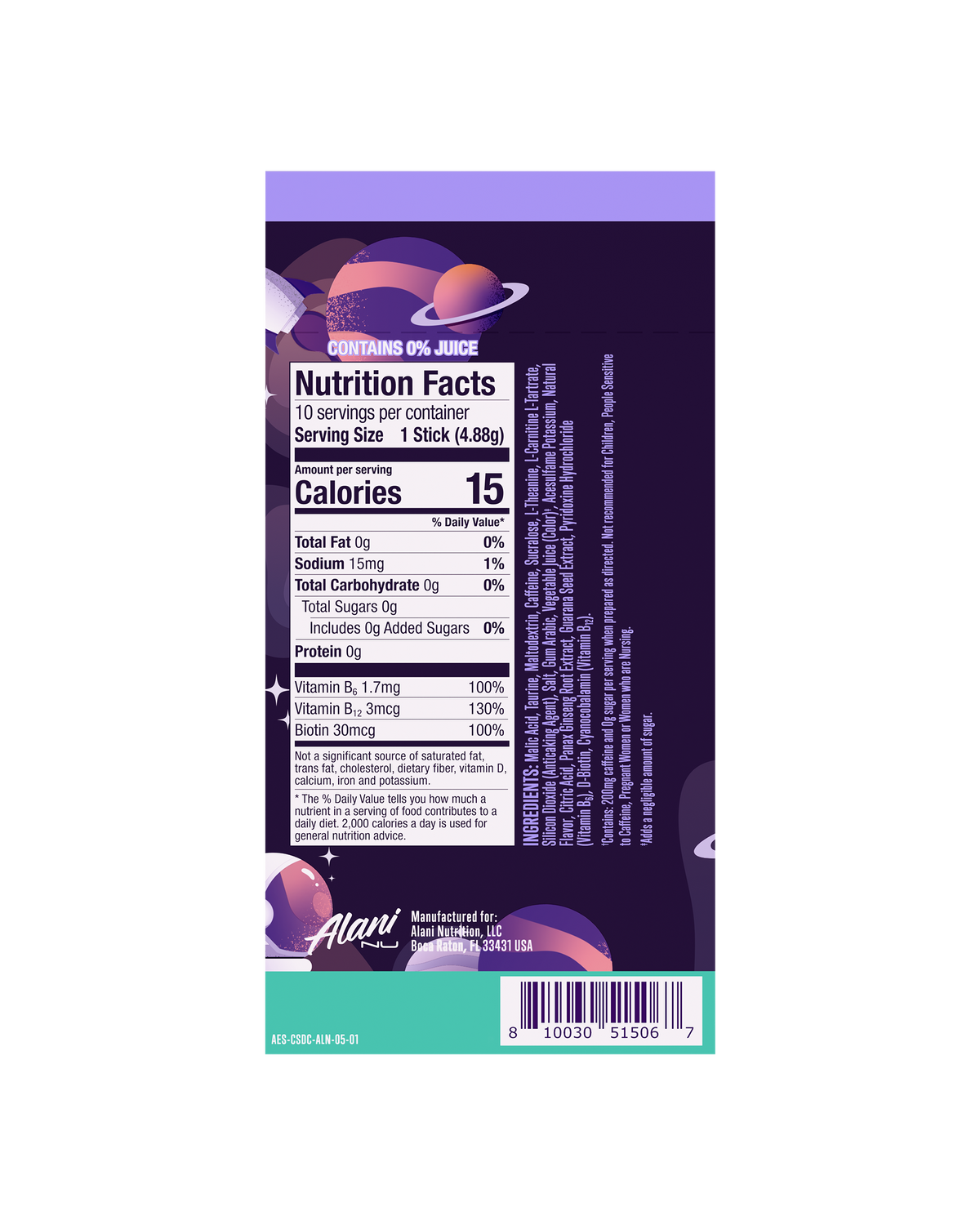 Alani Nu Energy Sticks - Cosmic Stardust J9 - image 3