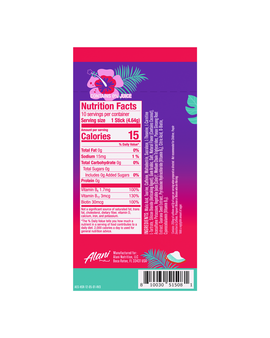 Alani Nu Energy Sticks - Hawaiian Shaved Ice P9 - image 3