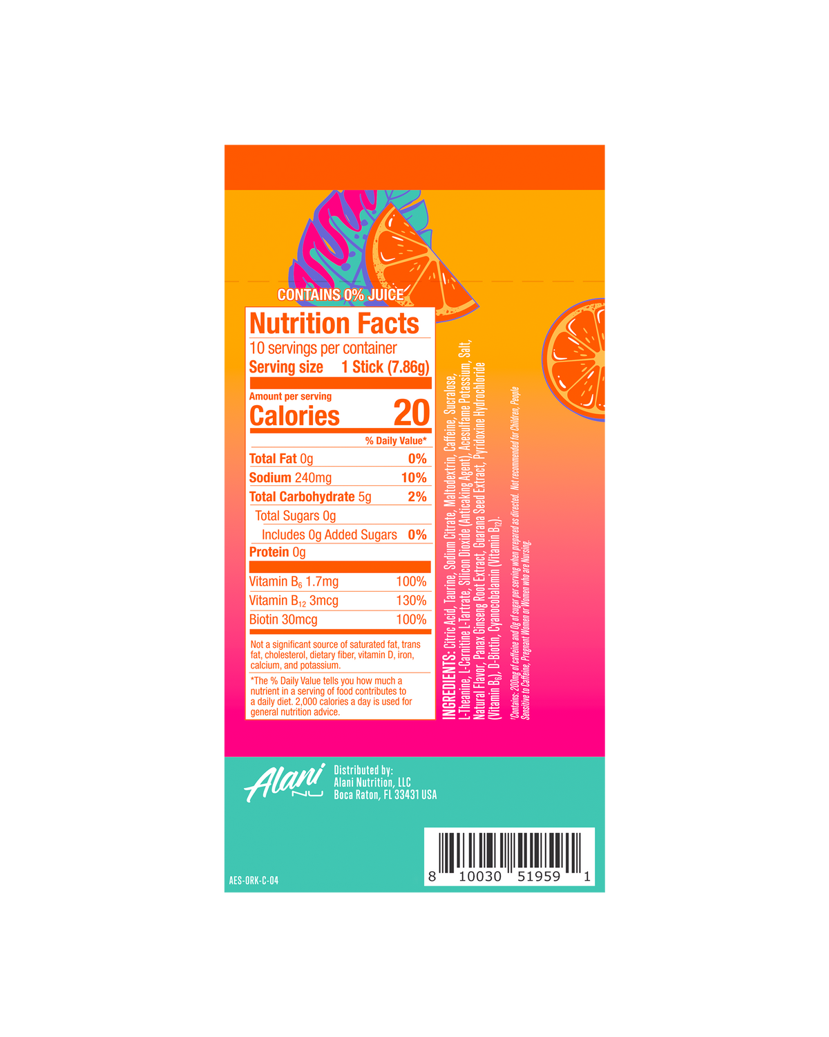 Alani Nu Energy Sticks - Orange Kiss S6 - image 3