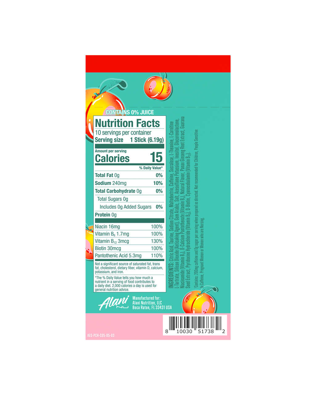 Alani Nu Energy Sticks - Juicy Peach V3 - image 3