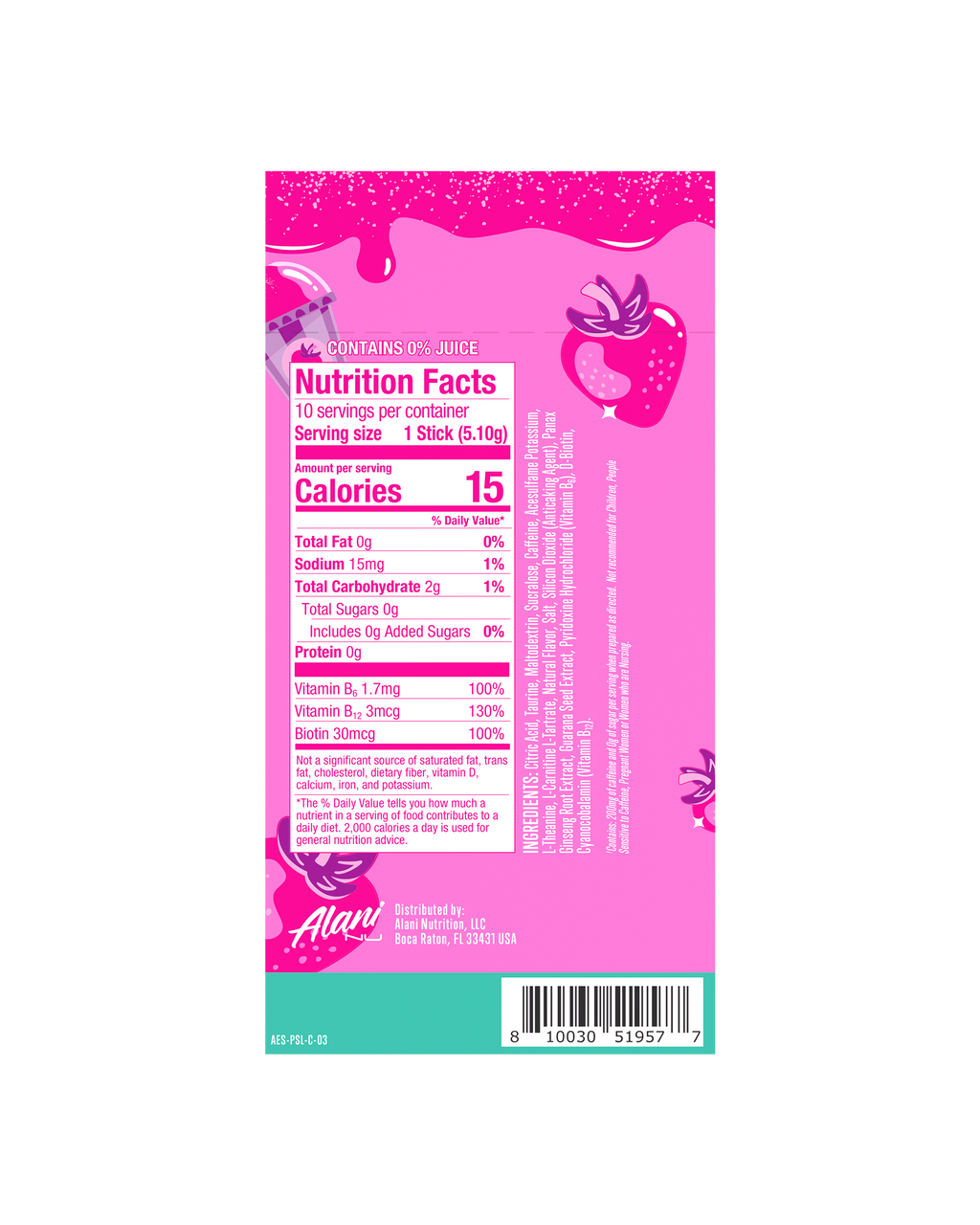 Alani Nu Energy Sticks - Pink Slush O0 - image 3
