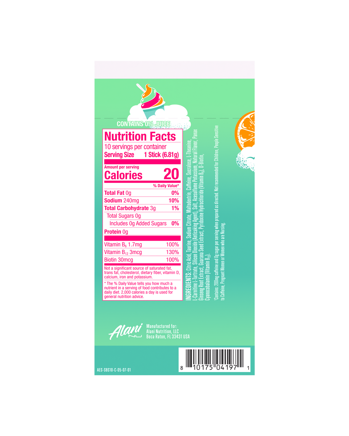 Alani Nu Energy Sticks - Sherbet Swirl I2 - image 3